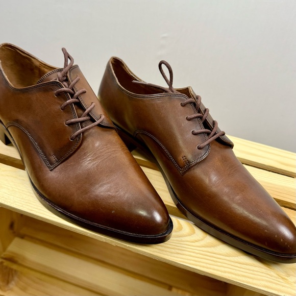 Frye Rich Chestnut Brown Leather Lace Up Erica Oxfords - Size 10M - Picture 3 of 5